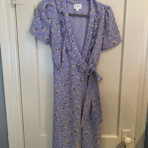 Lavender high low wrap dress